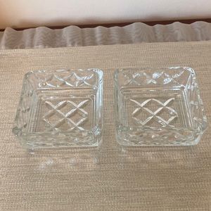 Set of MCM Clear Cut Square Bowls NWOT